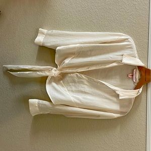 Ivory satin Victoria Secret shirt.